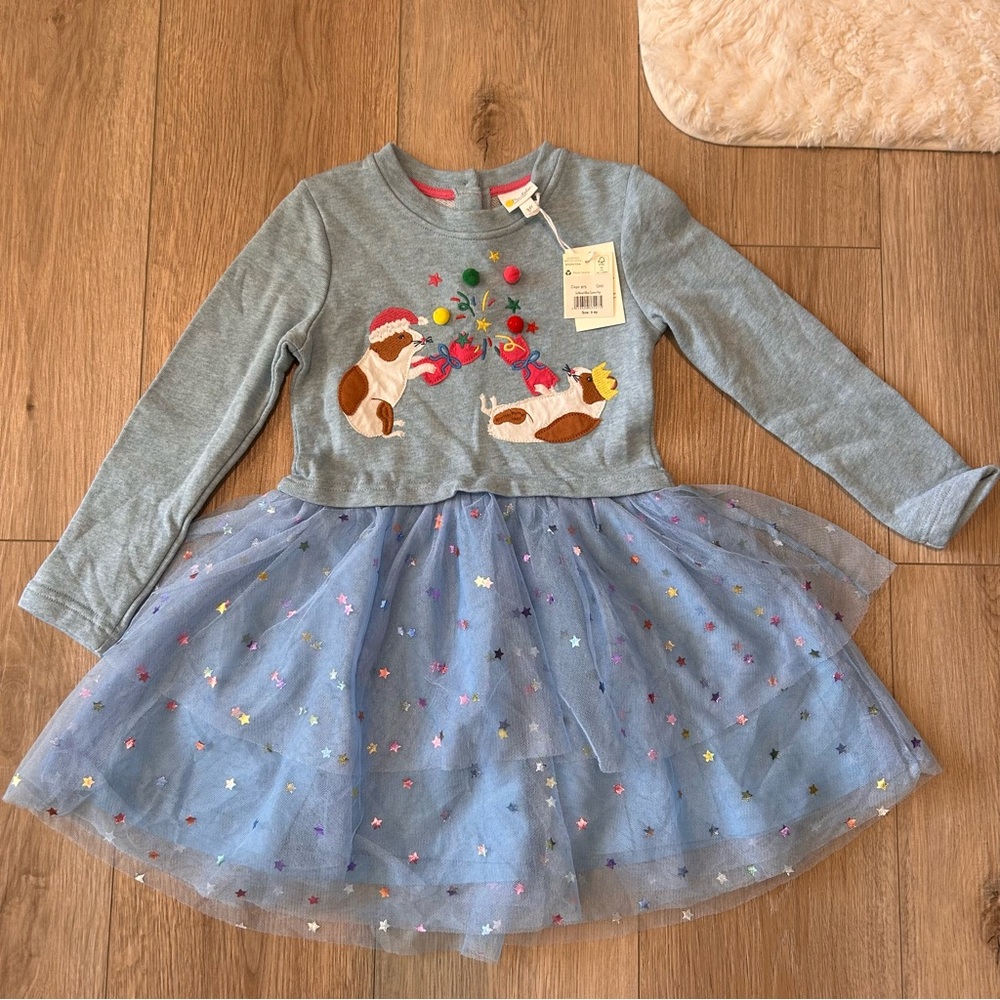 Mini Boden Appliqué Tulle Sweat Dress Toddlers 5-6y